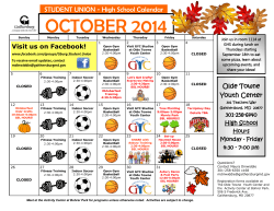 Student Union Calendar