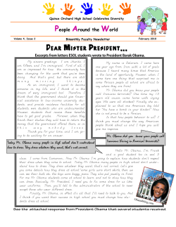 Dear Mr. President (Students share their concerns with President Barak Obama)