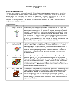 SSI 7th Grade Science Course Overview and Grading