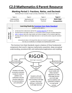 6th grade Marking Period 1 Topic 4