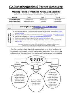 6th grade Marking Period 1 Topic 1