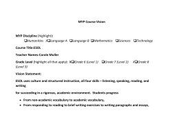 MYP ESOL Course Descriptions