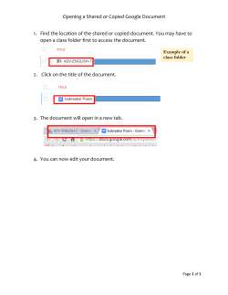 Opening a Shared or Copied Document