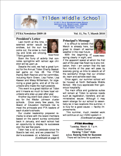 March 2010 Tilden Times