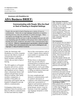 Communicating with People Who Are Deaf