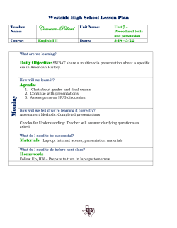 Lesson Plan Week Nineteen 5/18 - 5/22