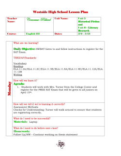 Lesson Plan Week Ten 3/9 - 3/13