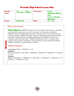 Lesson Plan Week Nine 3/2 - 3/6