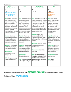 Lesson Plan 11/10 - 11/14