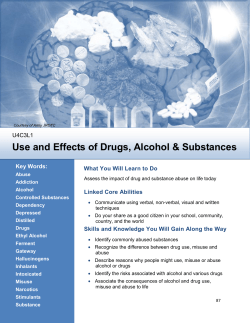 Use and Effects of Drugs Alcohol and Substances