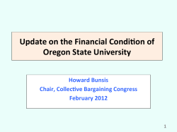 Update on the Financial Condition of Oregon State University