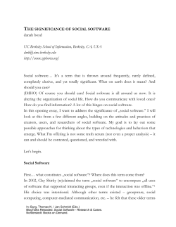 "The Significance of Social Software."