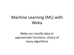 ML with Weka