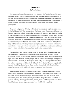 Anna Quinden's Homelessness