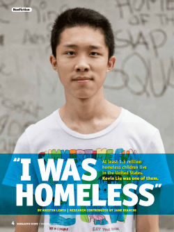I Was Homeless' article