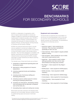 Benchmarks for secondary schools