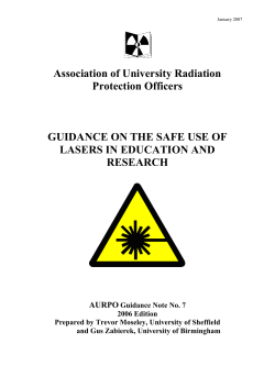 AURPO Guidance on the Safe use of Lasers in Education and Research (2007) [PDF 672.75KB]