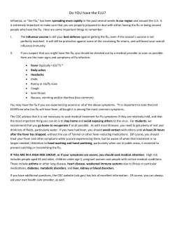 Flu Advisory alert &raquo;