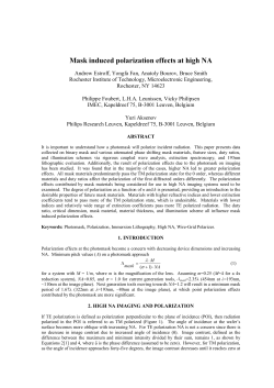 Mask Induced Polarization Effects at High NA