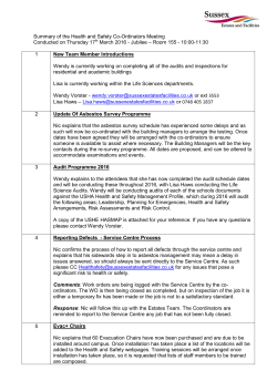 17th March 2016 Summary Document