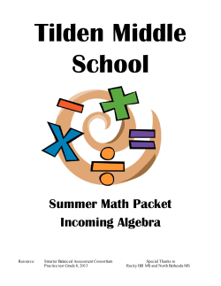 Common Core Algebra