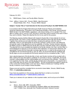 Provosts' Memo (February 24, 2016)