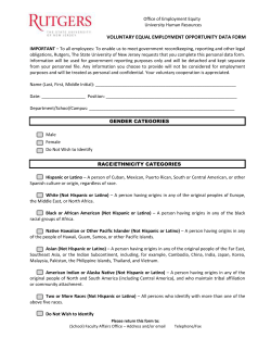 Equal Employment Opportunity Data Form