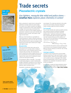 Piezoelectric crystals - trade secrets