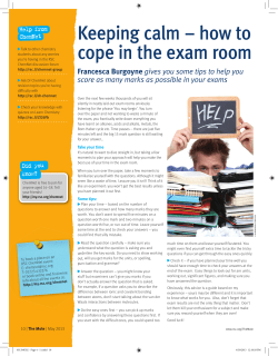 Keeping calm - how to cope in the exam room