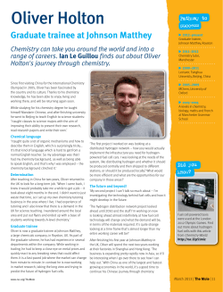 Oliver Holton - graduate trainee at Johnson Matthey