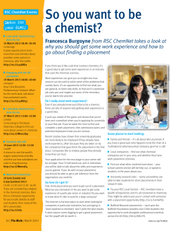 So you want to be a chemist?