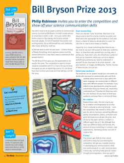 Bill Bryson Prize 2013