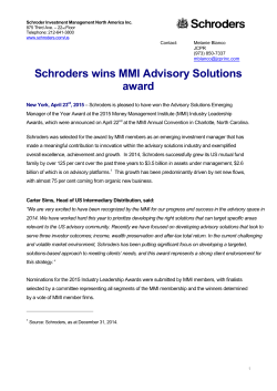 schroders wins mmi advisory solutions award
