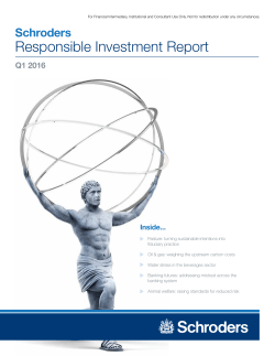 Schroders Responsible Investment Quarterly Report - Q1 2016