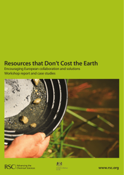 Resources that Don't Cost the Earth Report