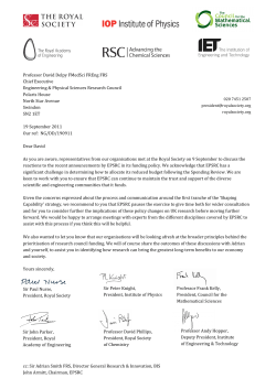 joint letter to EPSRC