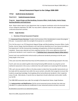 FCS Assessment Report to the College 2008-2009