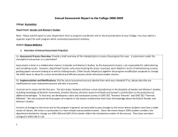 GWSAssessment Report to the College 2008-09