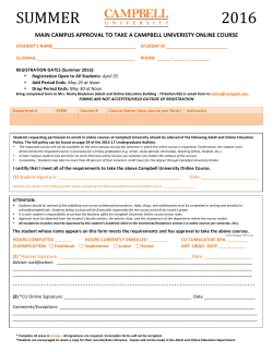 Main Campus Approval Form (Summer 2016)