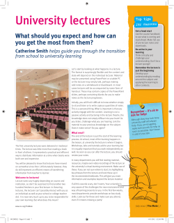 University lectures - how to get the best from them