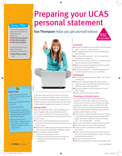 Preparing your UCAS personal statement