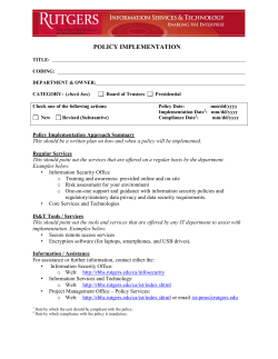 Policy Implementation Outline - Revised Policy