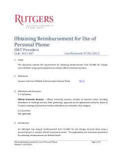 Obtaining Reimbursement for Use of Personal Phone Procedure