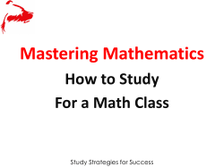Math Study Methods Strategies