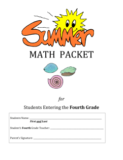 Math Summer Entering 4th 2014