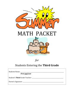 Math Summer Entering 3rd 2014