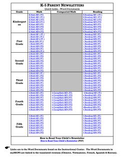 K to 5 Newsletters with Hyperlinks