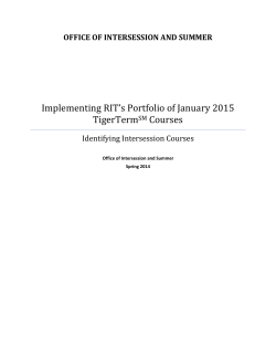 Identifying Intersession Courses