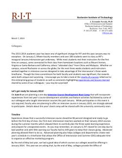 Getting ready for Intersession 2015