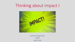 Thinking about impact I HAHP - 7 APRIL [PDF 1.17MB]